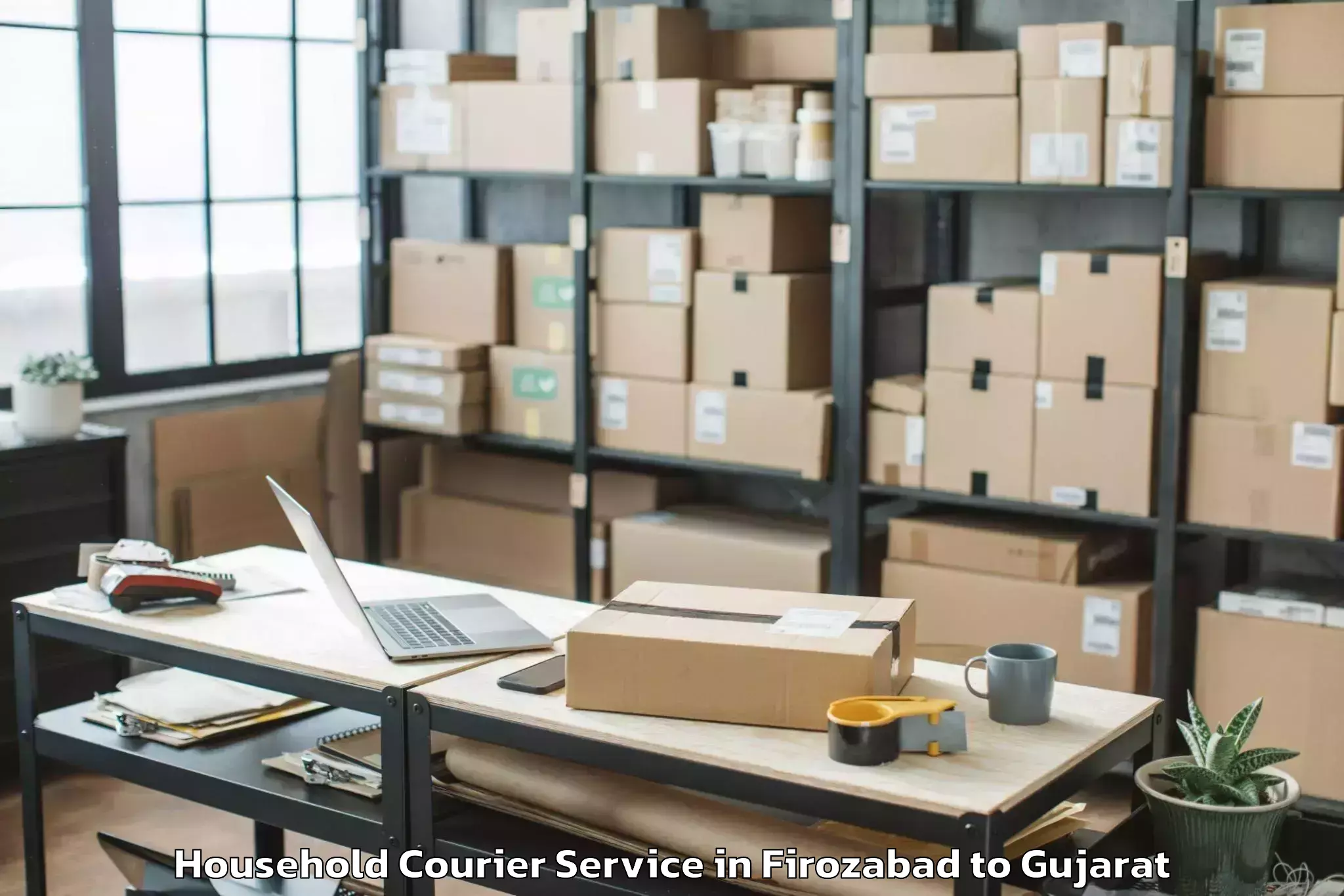 Hassle-Free Firozabad to Palitana Household Courier